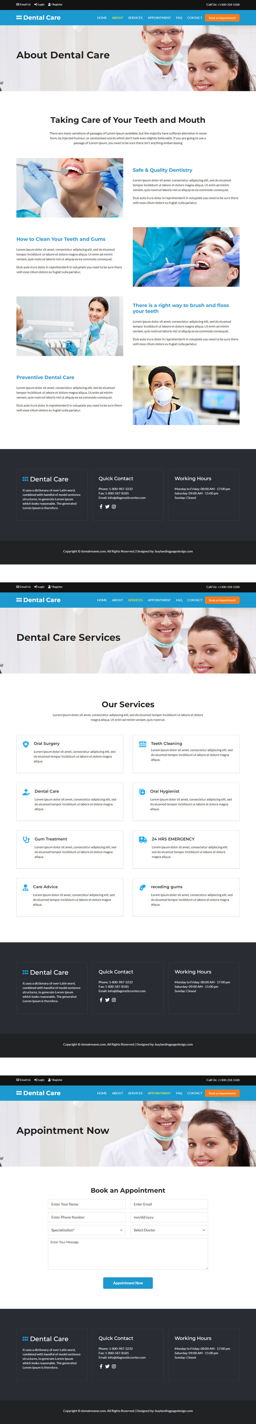 dental care service responsive website design