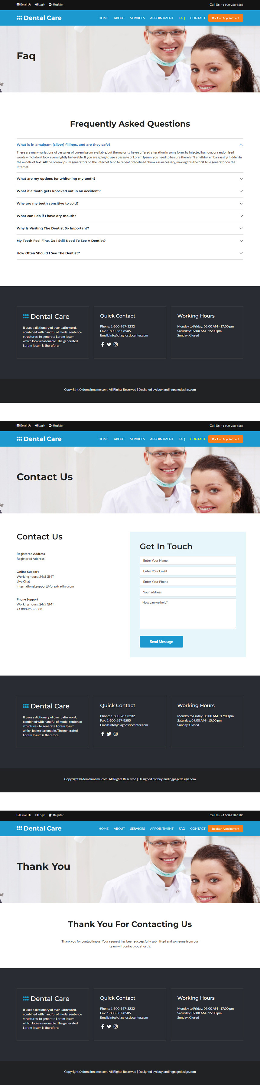 dental care service responsive website design