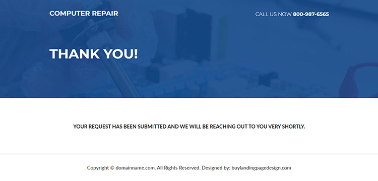 desktop and laptop computer services lead capture responsive landing page