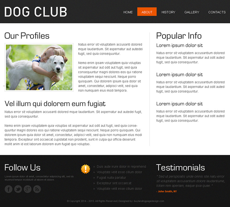 dog club attractive and effective html website template design