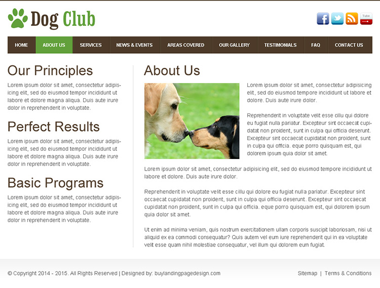dog lovers club beautiful and clean html website template