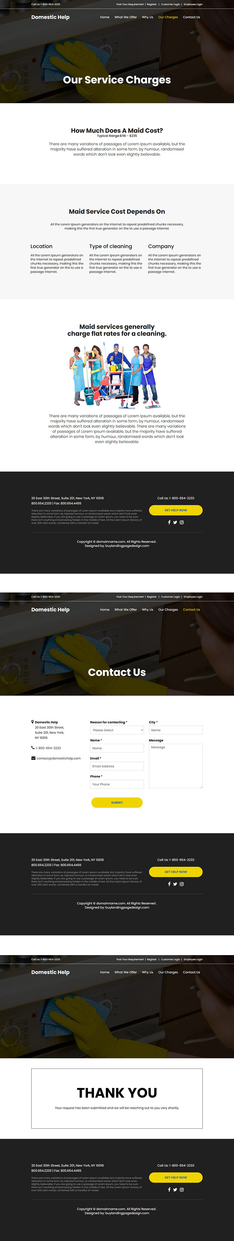 domestic helper service responsive website design