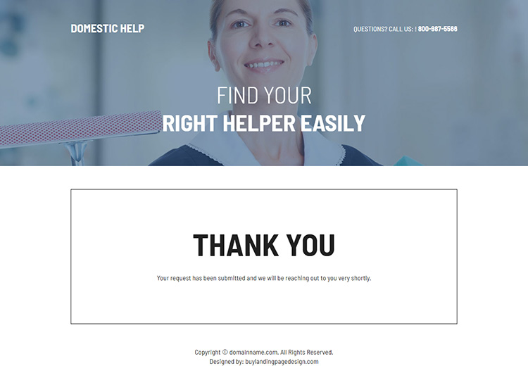 domestic helper service agency responsive landing page