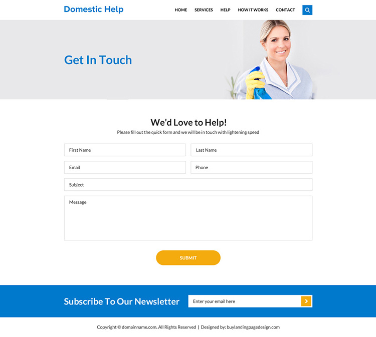 domestic help service responsive website design