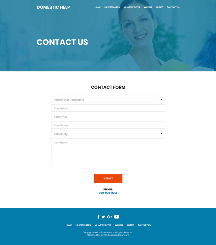 domestic helpers service responsive website design