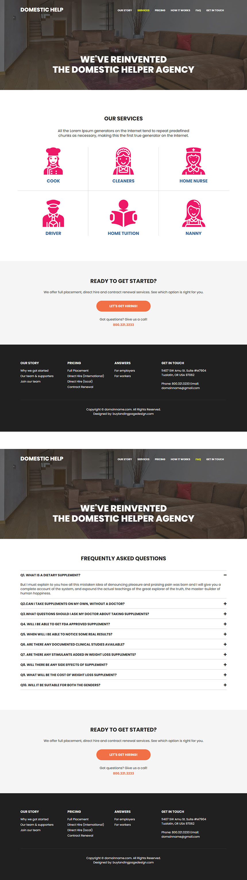 domestic helper agency responsive website design