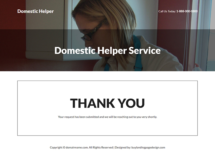 domestic helper service responsive landing page design