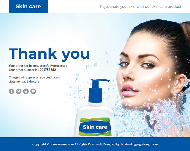 skin care product lead funnel responsive landing page design