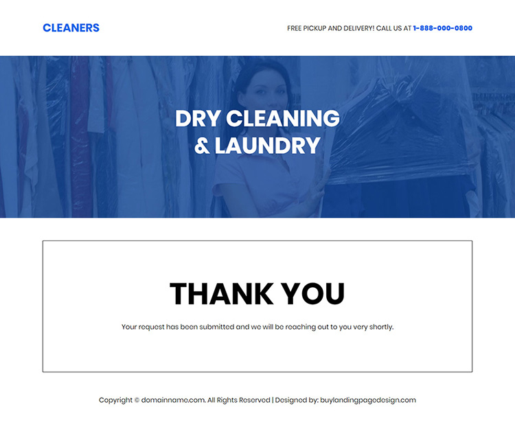 dry cleaning and laundry services responsive landing page design