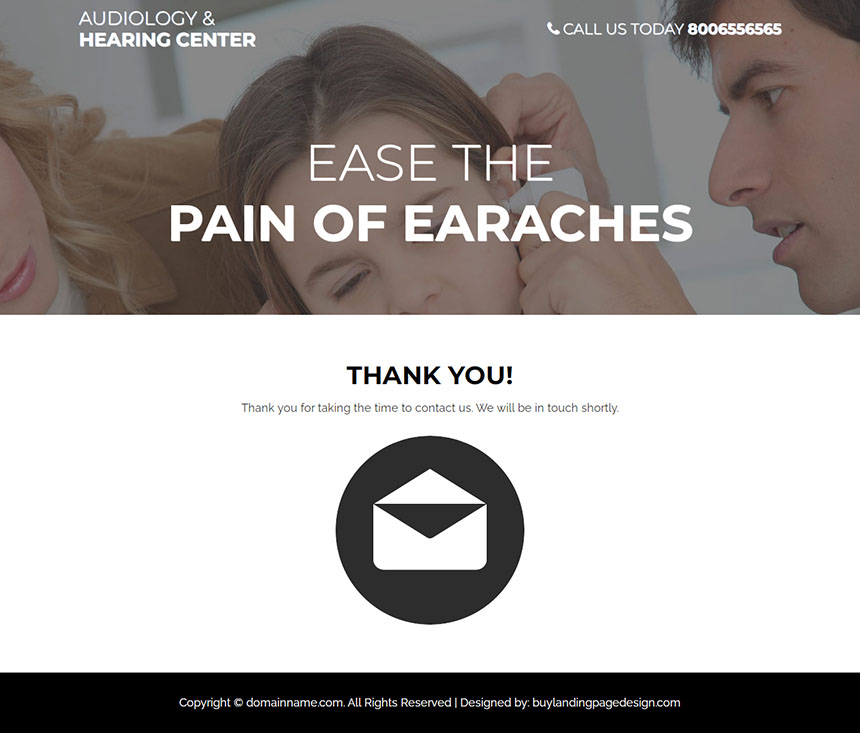 audiology and hearing loss solution responsive landing page