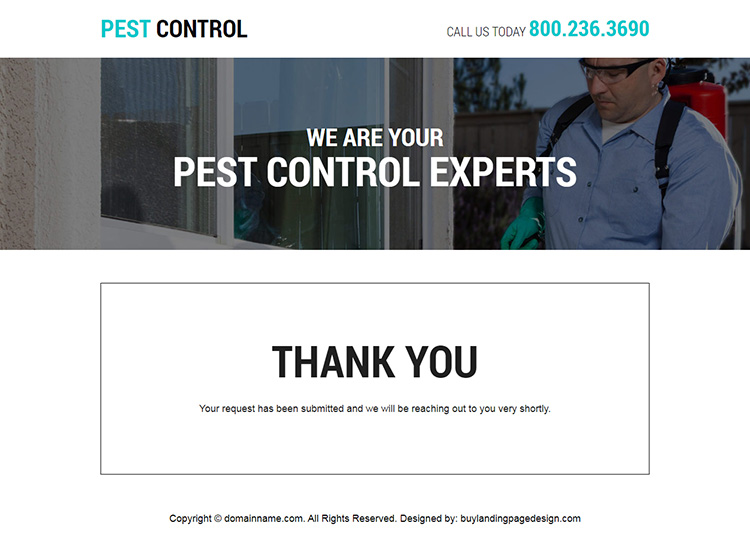 pest control service lead capture responsive landing page