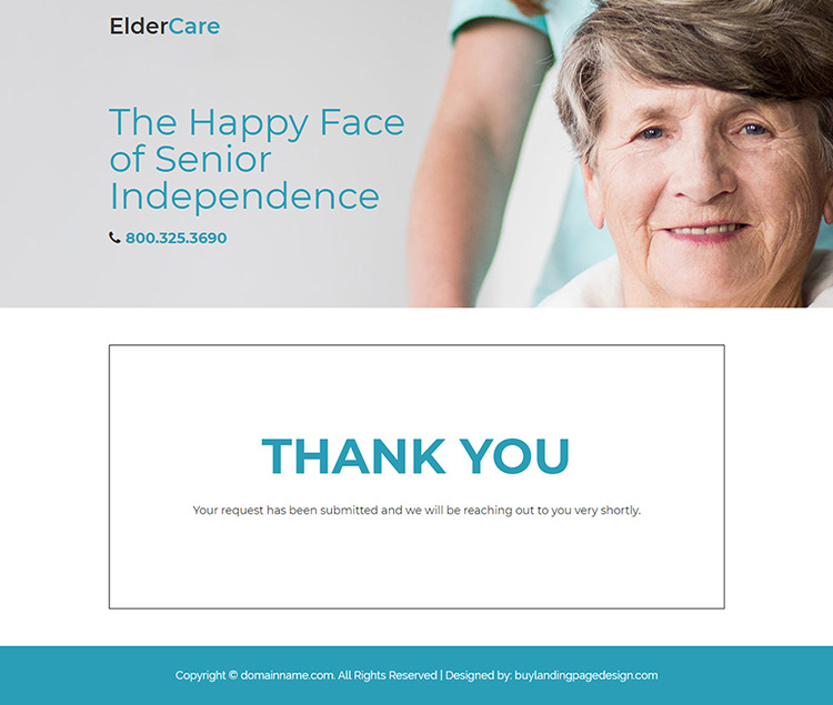 elderly care services for senior responsive landing page