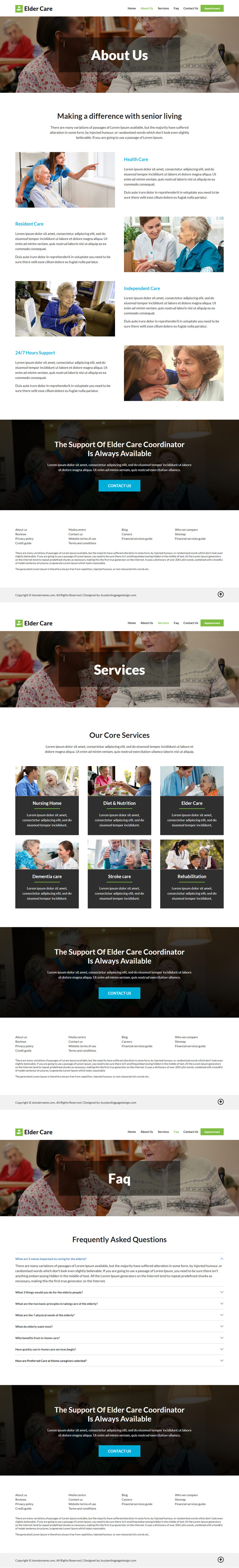 elderly care services responsive website design