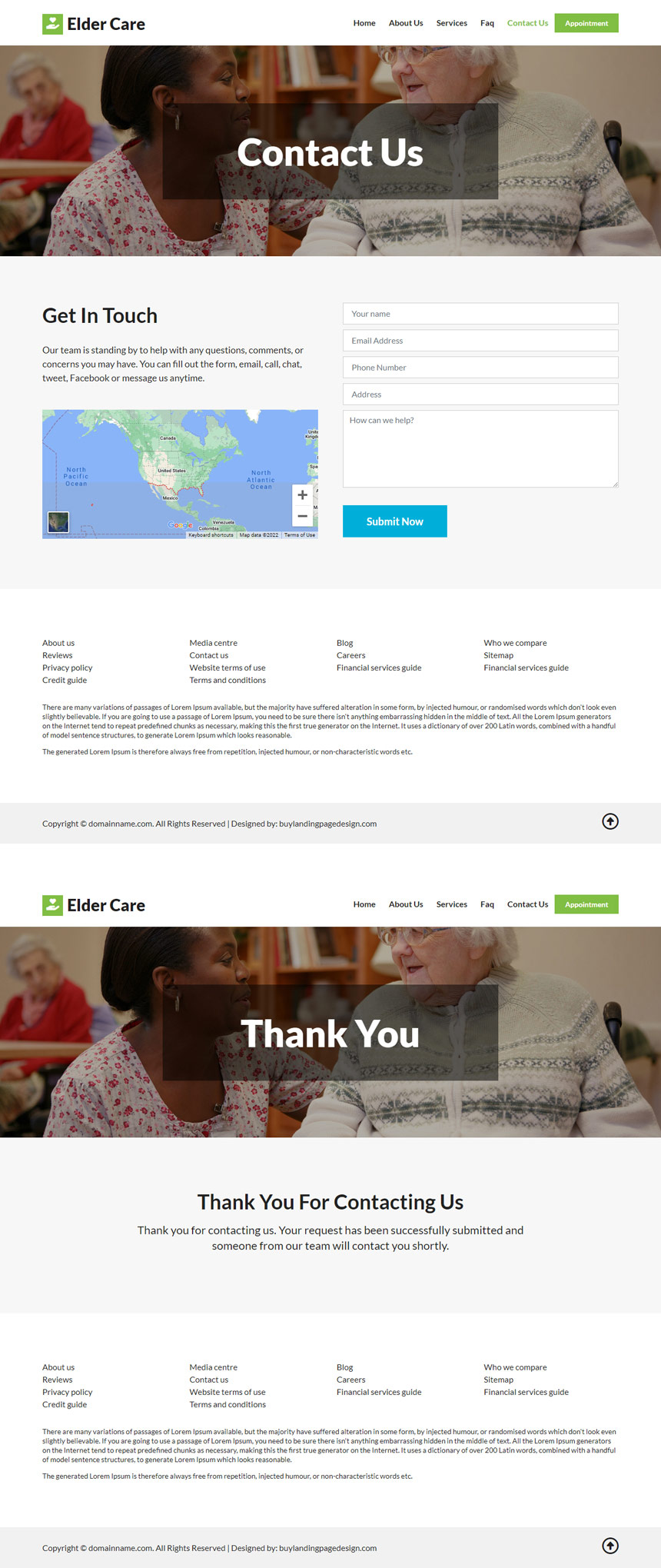 elderly care services responsive website design