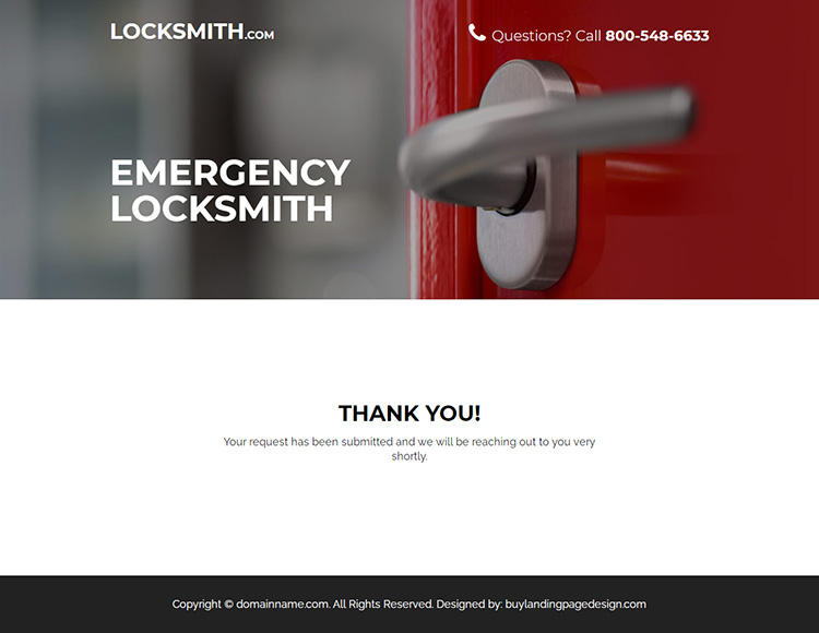 emergency locksmith service bootstrap landing page