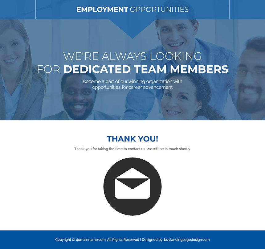 employment opportunities responsive landing page