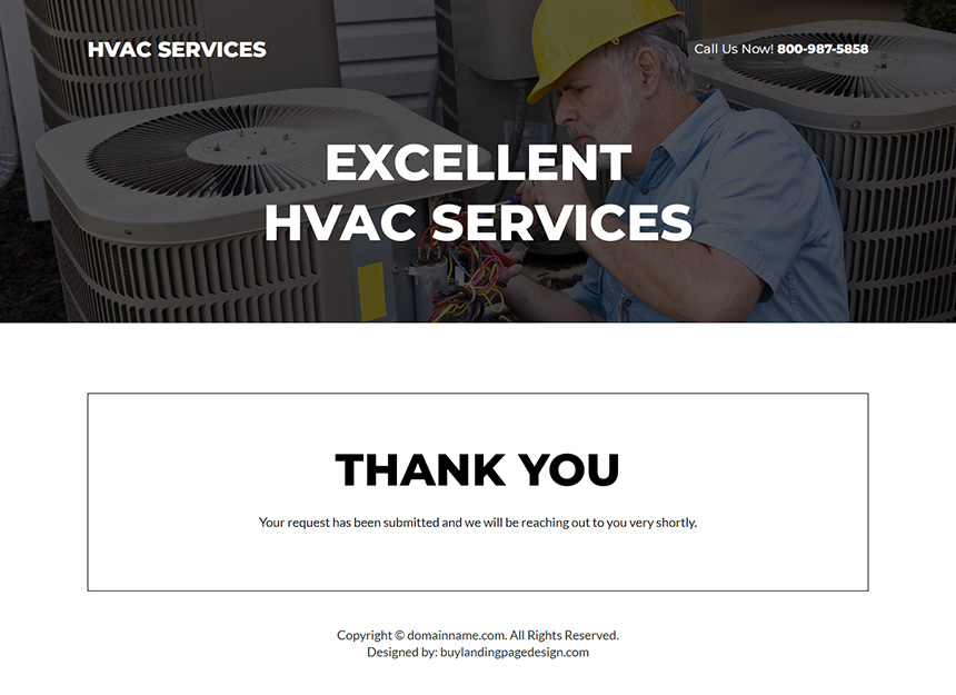 HVAC services quick estimate responsive landing page