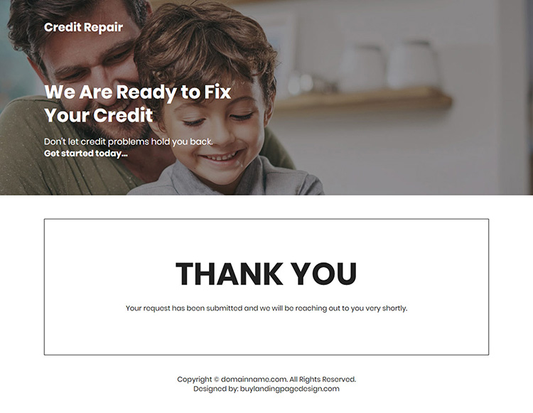 credit repair service lead capture landing page