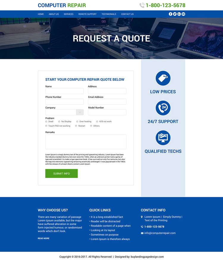 affordable computer repair service website design