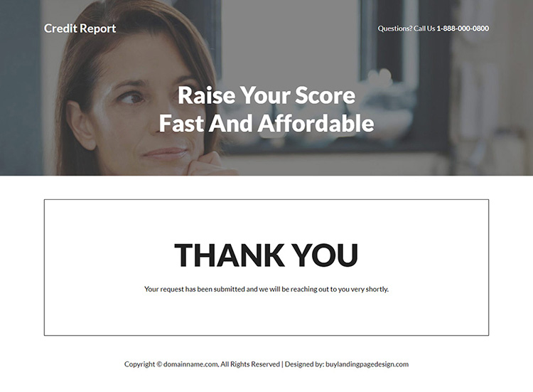 affordable credit repair services responsive landing page design