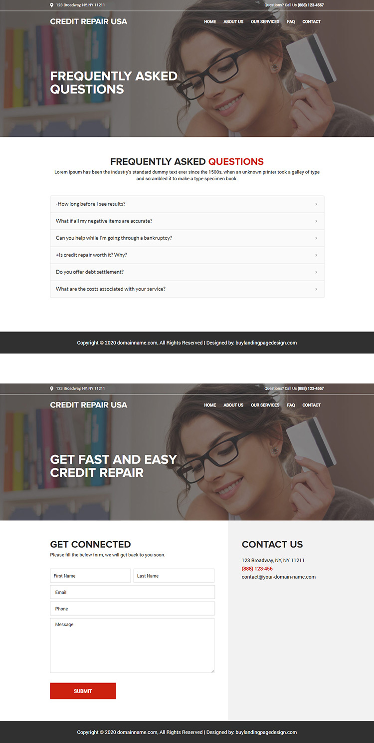 fast and easy credit repair service responsive website design