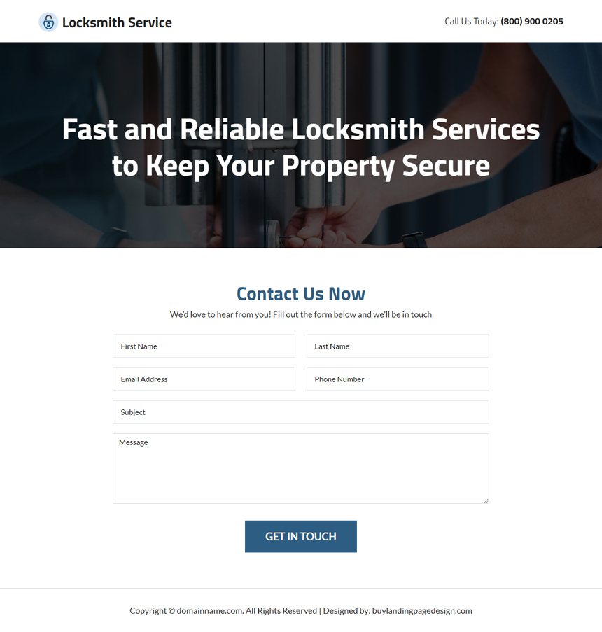 fast and reliable locksmith service responsive landing page