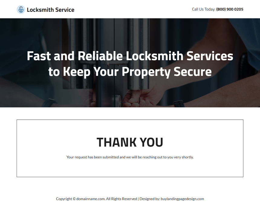 fast and reliable locksmith service responsive landing page