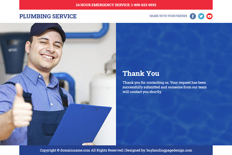 reliable plumbing service funnel design