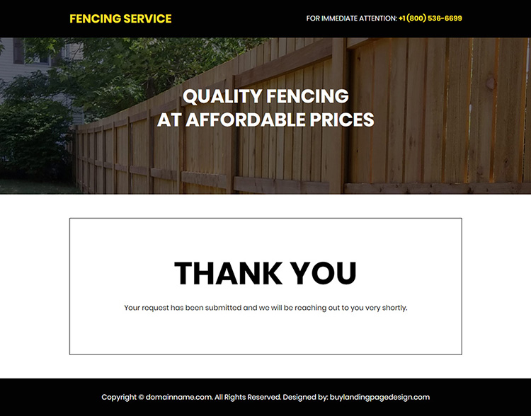 quality fencing services free estimate responsive landing page