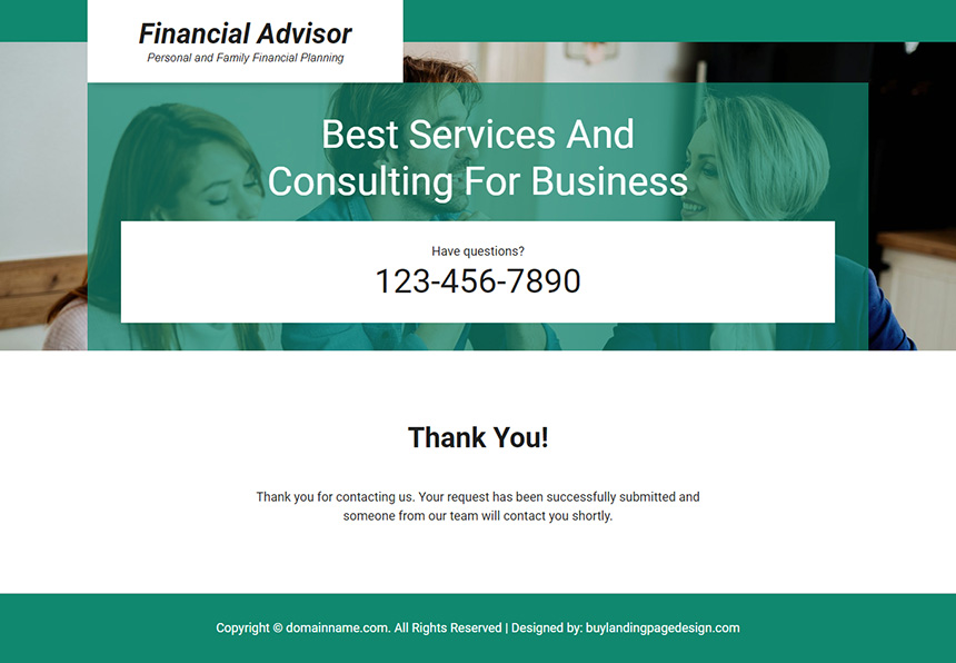 financial advisor lead capture landing page