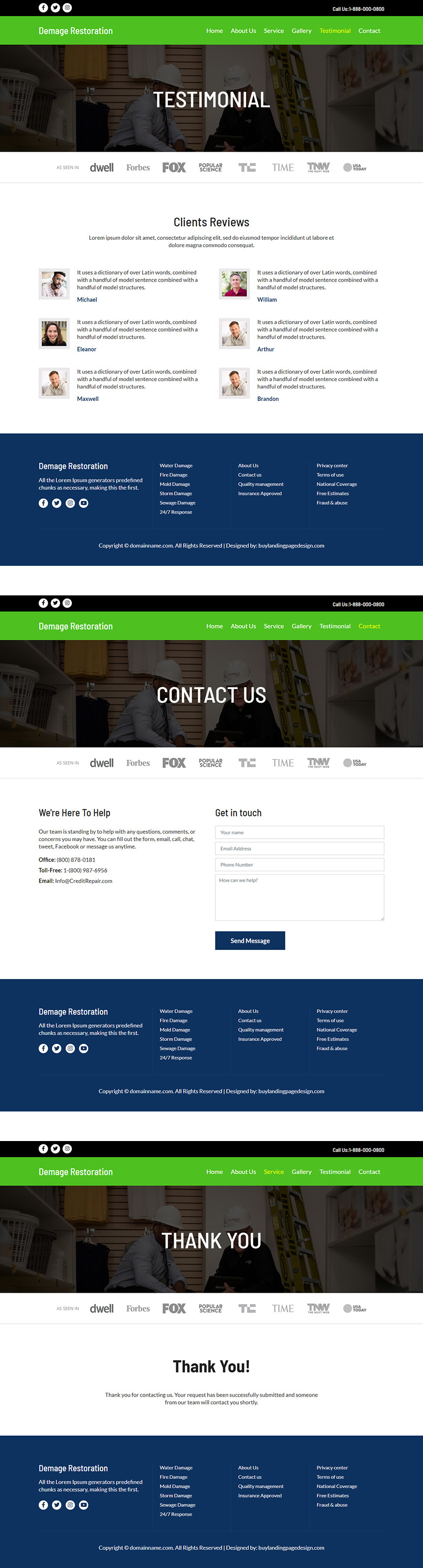 damage restoration experts responsive website design