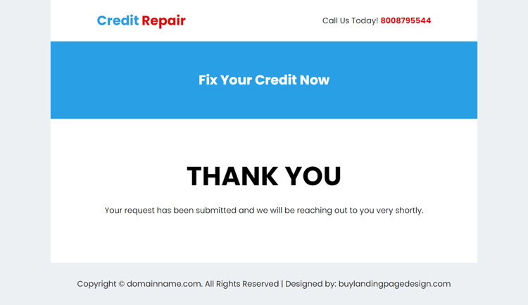 credit repair company lead capture landing page