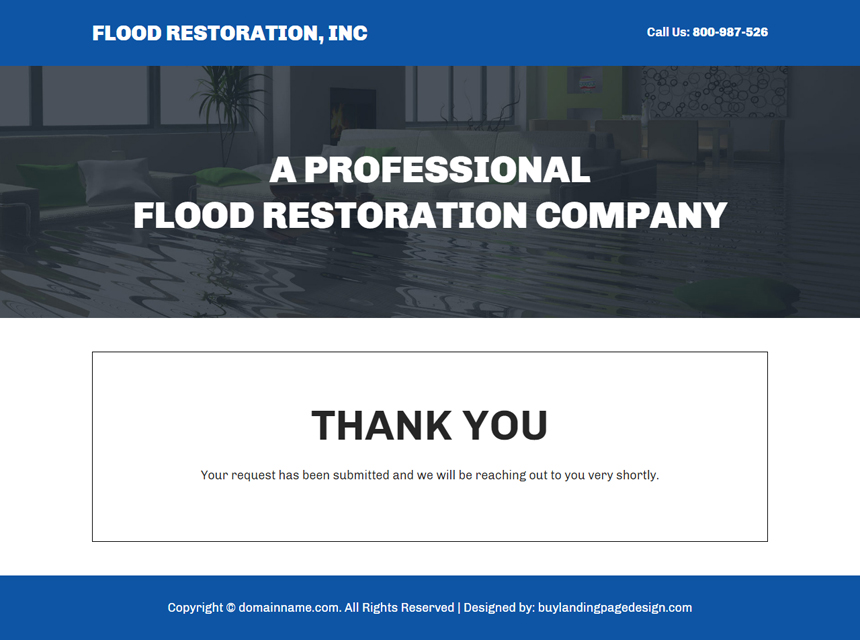 flood damage restoration service landing page