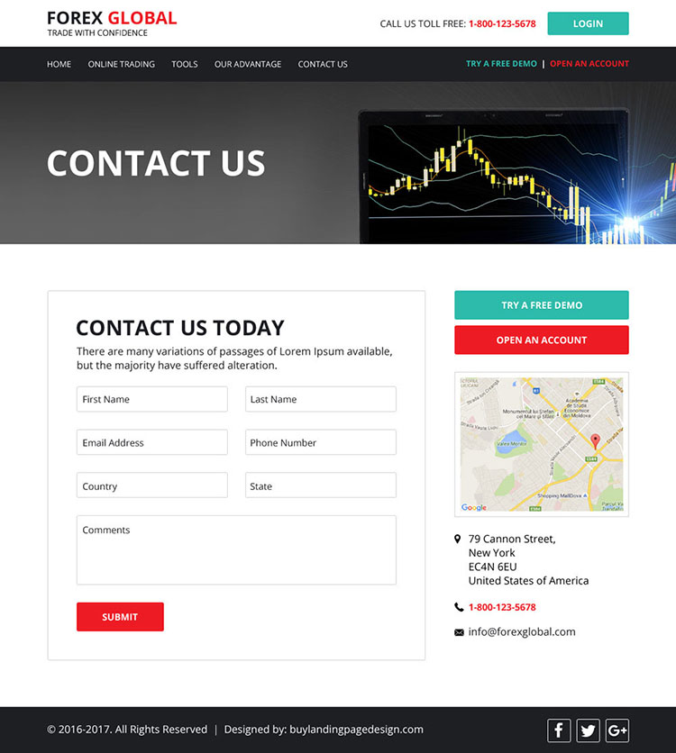 responsive forex trading website design template
