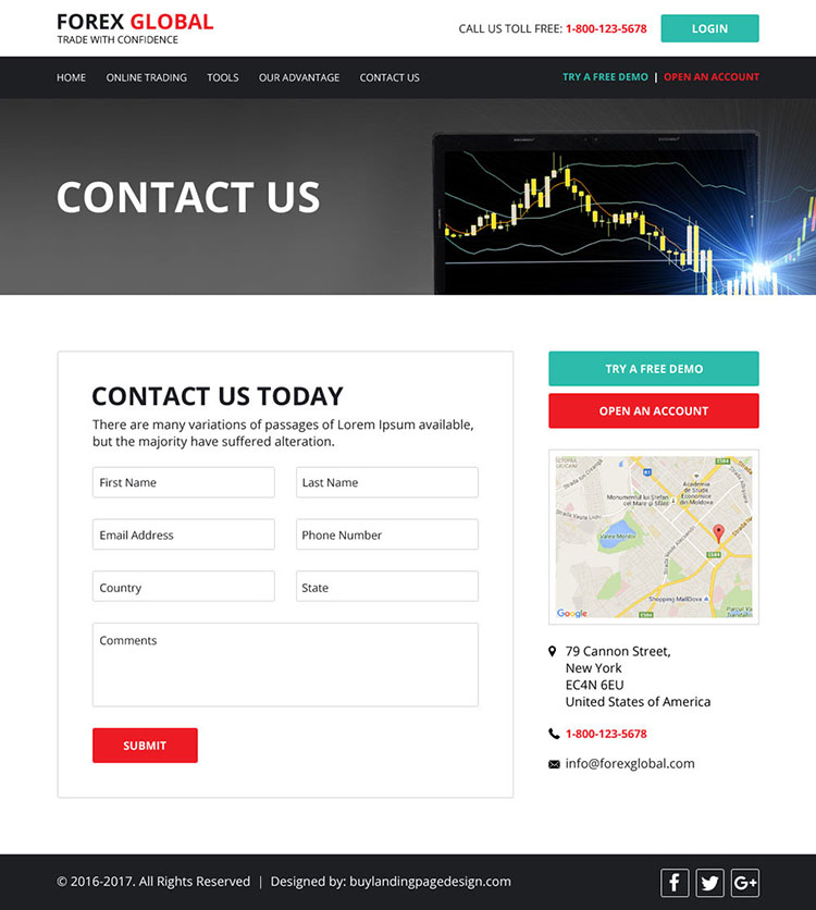 forex brokers free psd website template