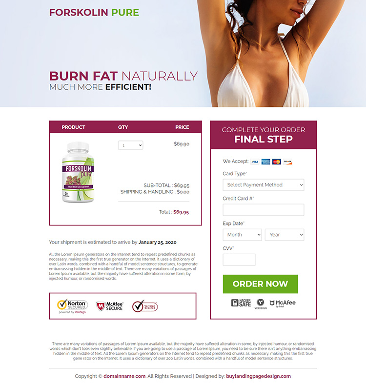 forskolin extract capsules selling responsive landing page design