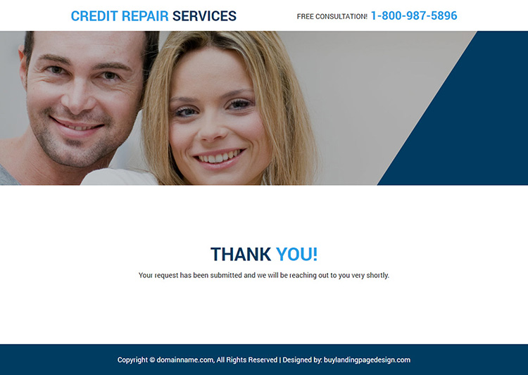 free credit repair consultation responsive landing page design