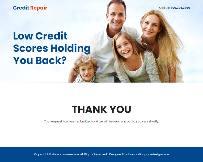 free credit repair consultation lead capture landing page