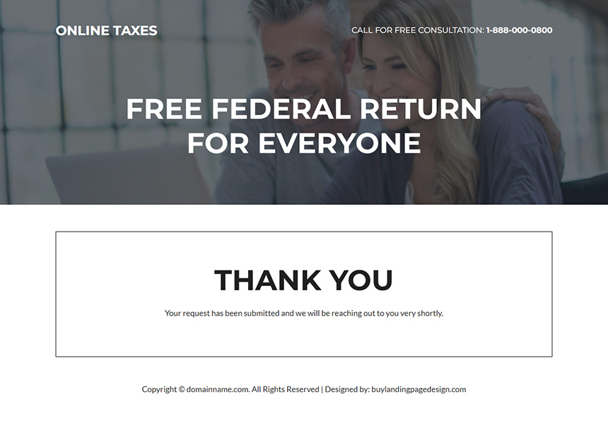 free online tax return free consultation responsive landing page