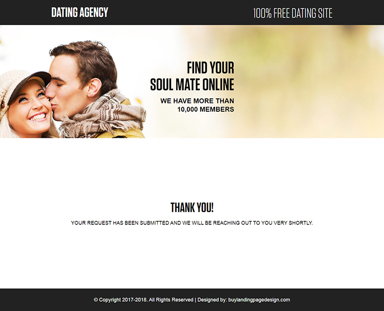 free online dating responsive landing page design