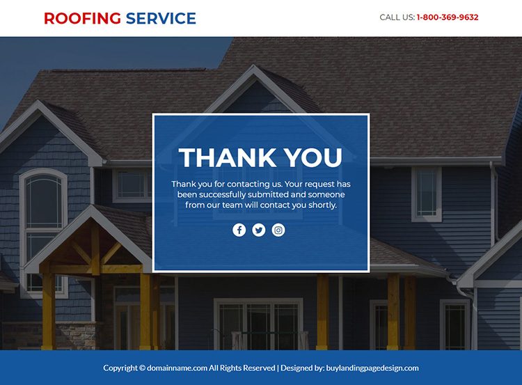 free roofing consultation service responsive landing page design