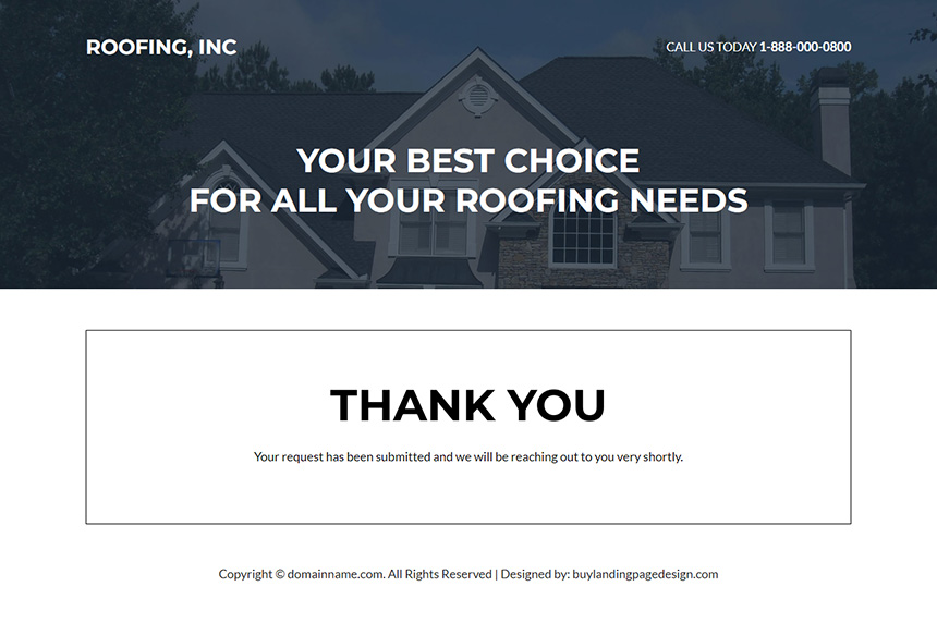 roofing and restoration service free estimate responsive landing page