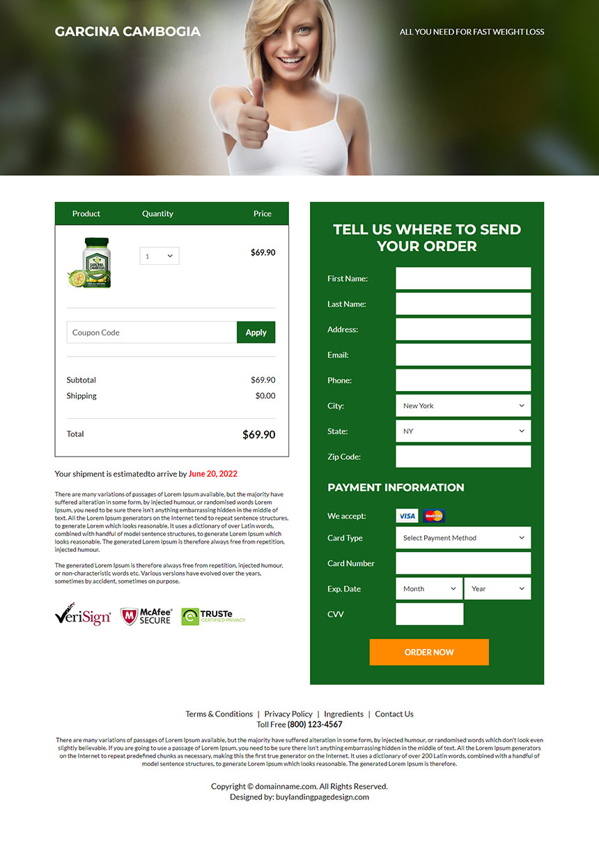 garcinia cambogia extracts responsive landing page