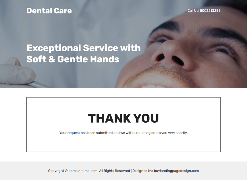 dental filling and tooth extraction service lead capture landing page