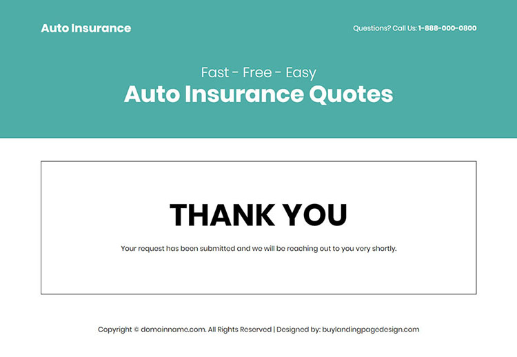 free auto insurance quotes responsive landing page