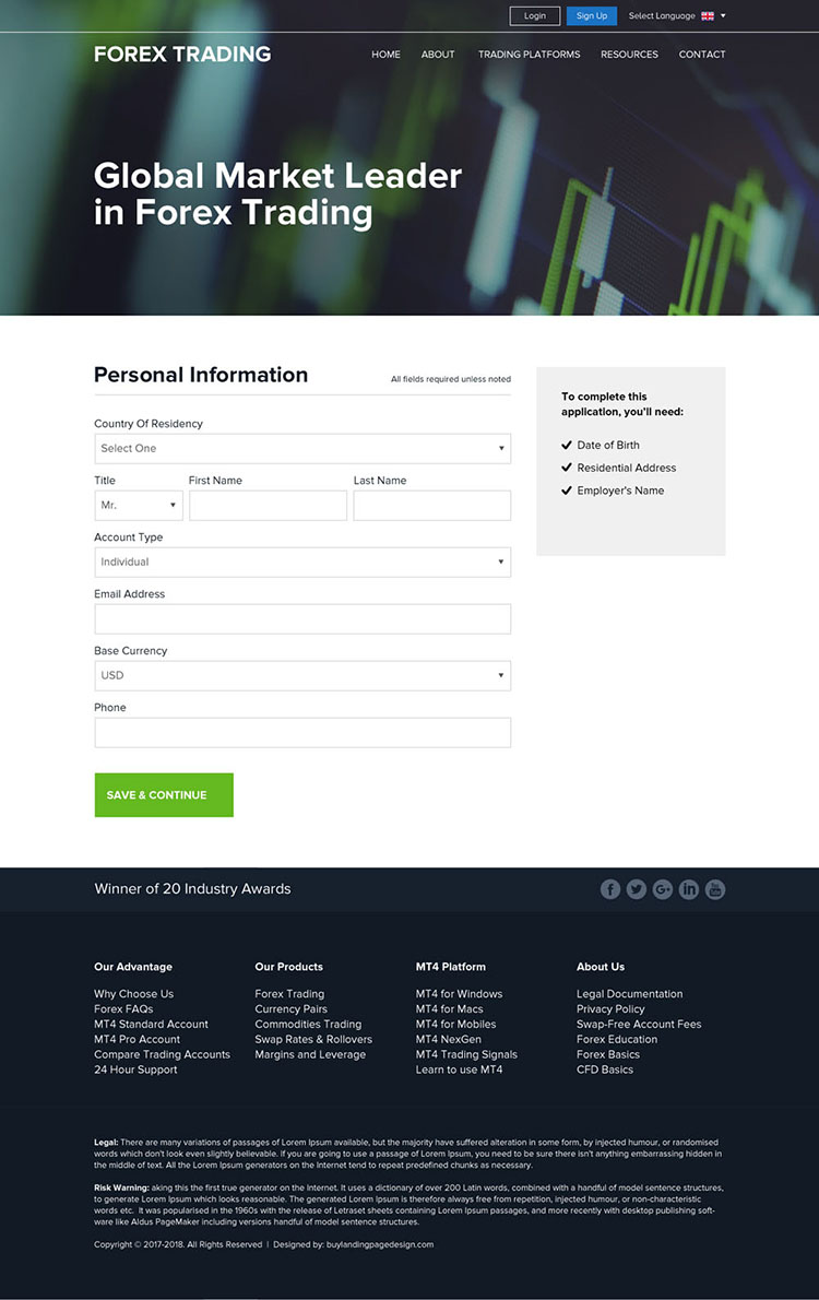 Forex website template free