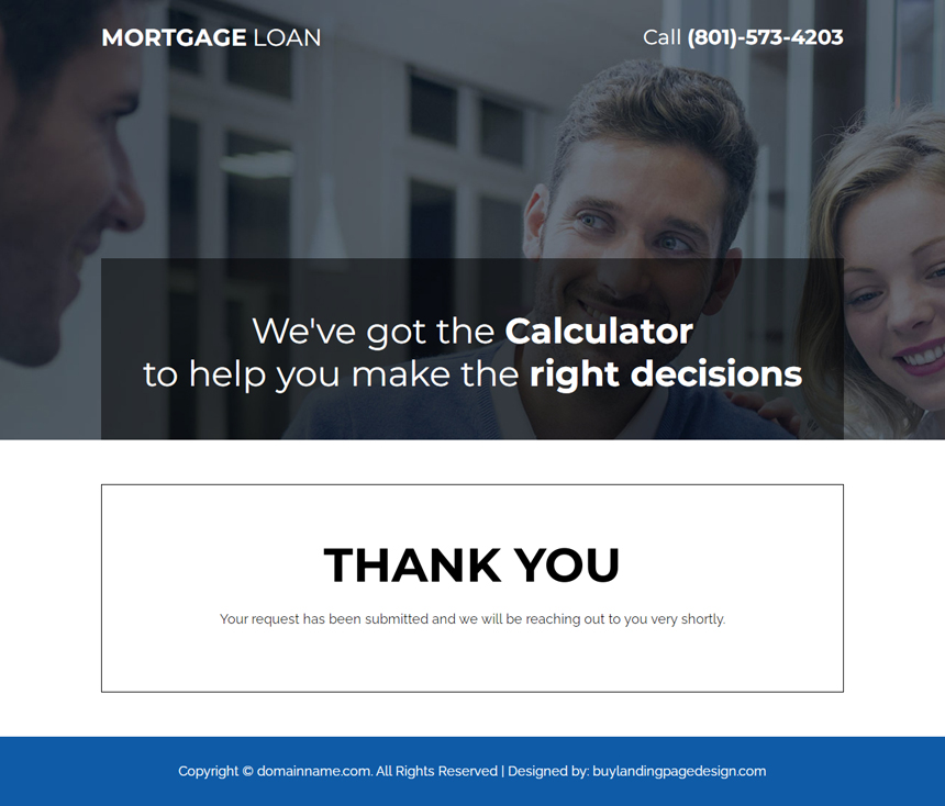 mortgage loan lead capture landing page