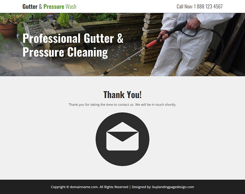 professional gutter and pressure cleaning responsive landing page