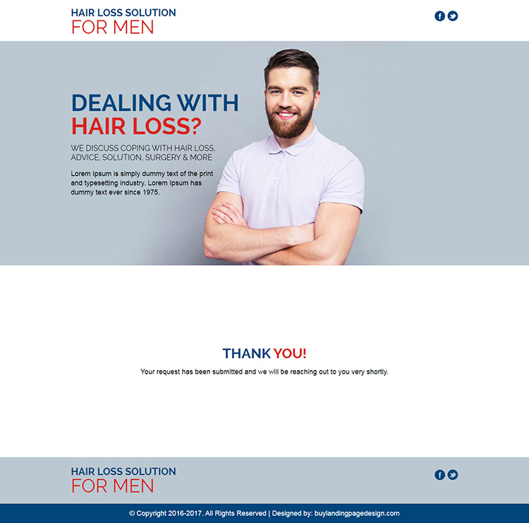 hair loss product solution for men responsive landing page
