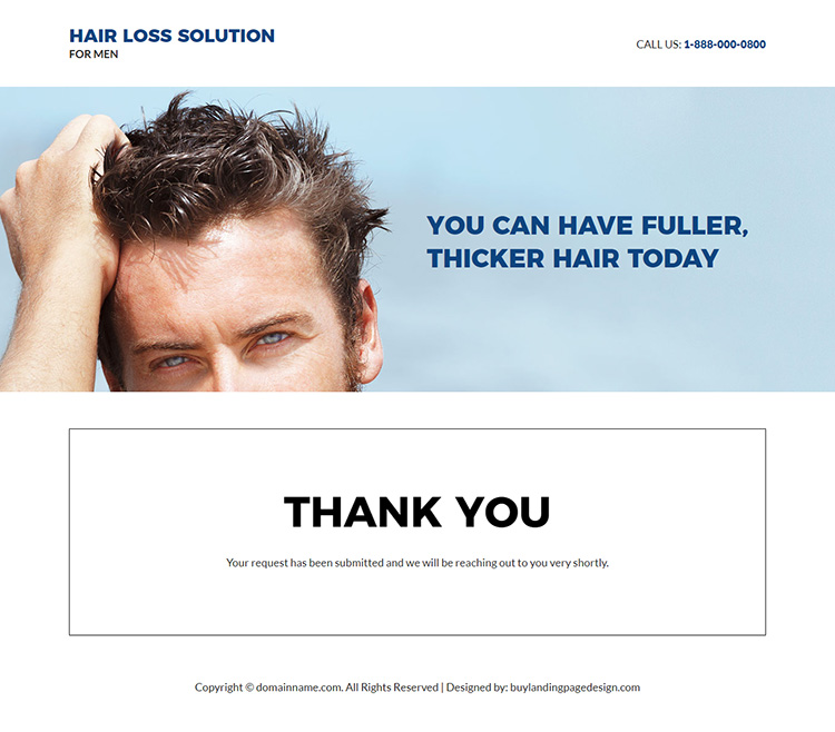 hair loss solution for men responsive landing page